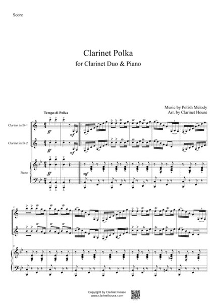 Clarinet Polka for Clarinet Duo & Piano