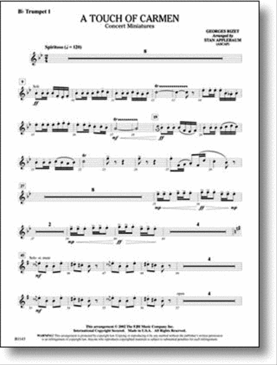 A Touch of Carmen Concert Band scores gallery preview page 1