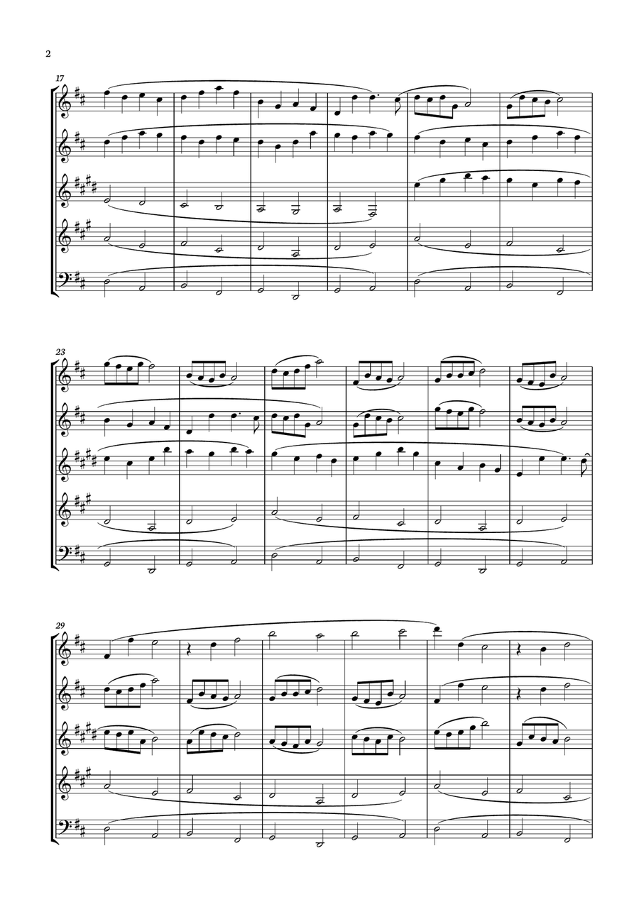 Canon in D - Johann Pachelbel for Woodwind Quintet. Woodwind Quintet scores gallery preview page 2