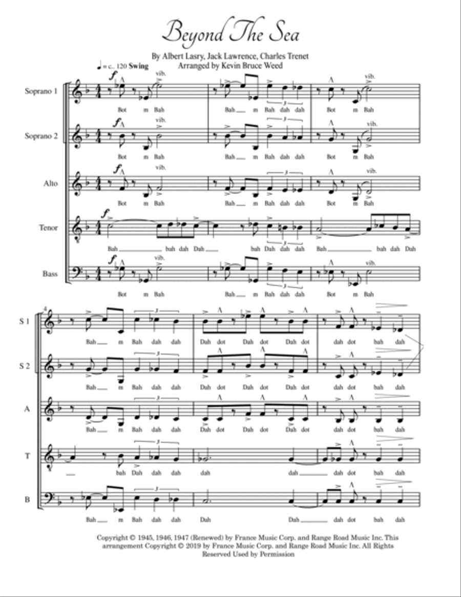 Beyond The Sea Divisi scores gallery preview page 3