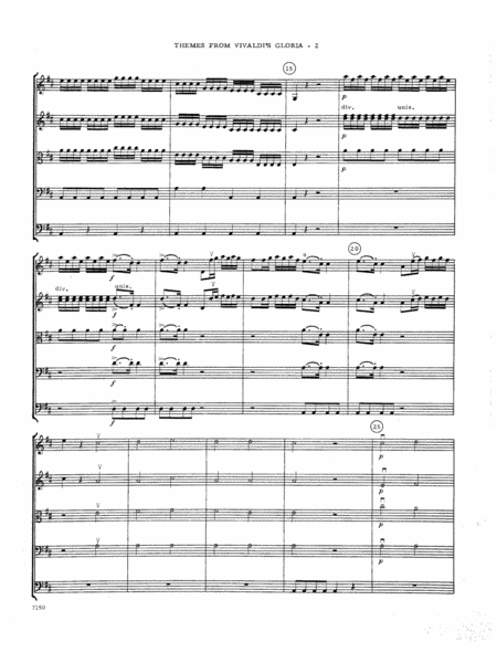 Themes From Vivaldi's Gloria - Full Score