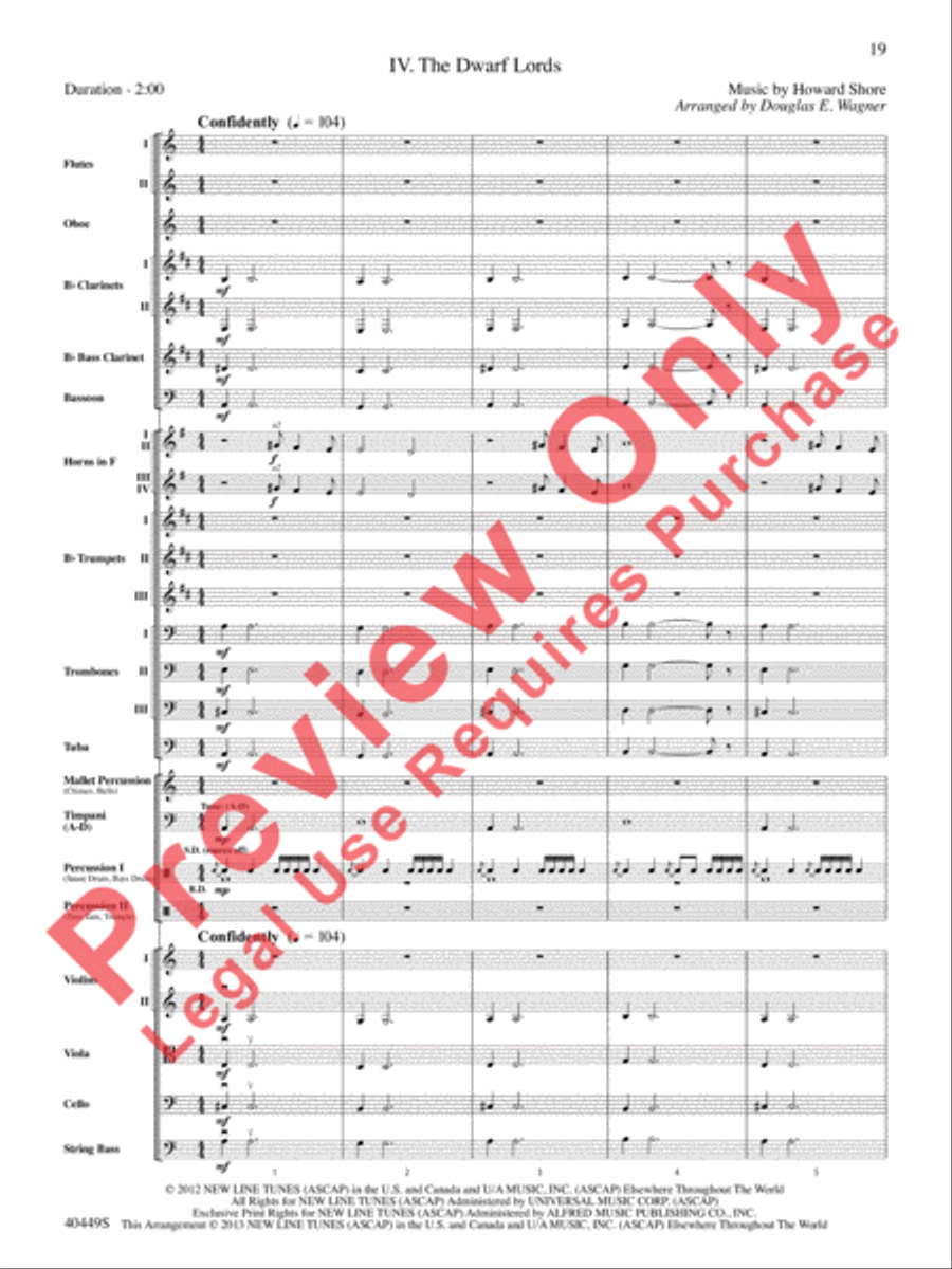 The Hobbit: An Unexpected Journey, Suite from Full Orchestra scores gallery preview page 52