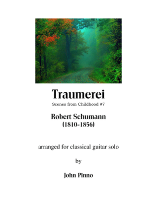 Book cover for Traumerei (Robert Schumann) for solo classical guitar