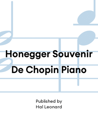 Book cover for Honegger Souvenir De Chopin Piano