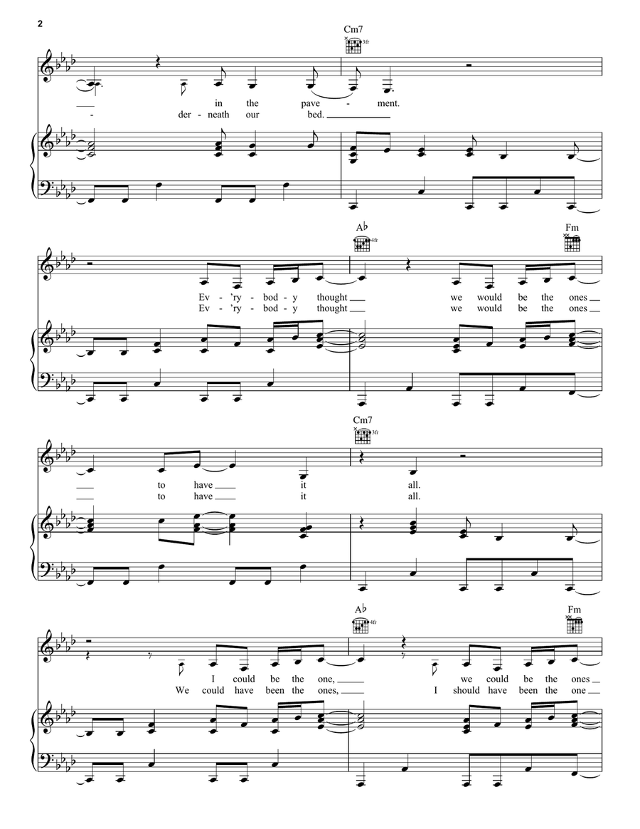 We Could Have It All Piano, Vocal, Guitar scores gallery preview page 2