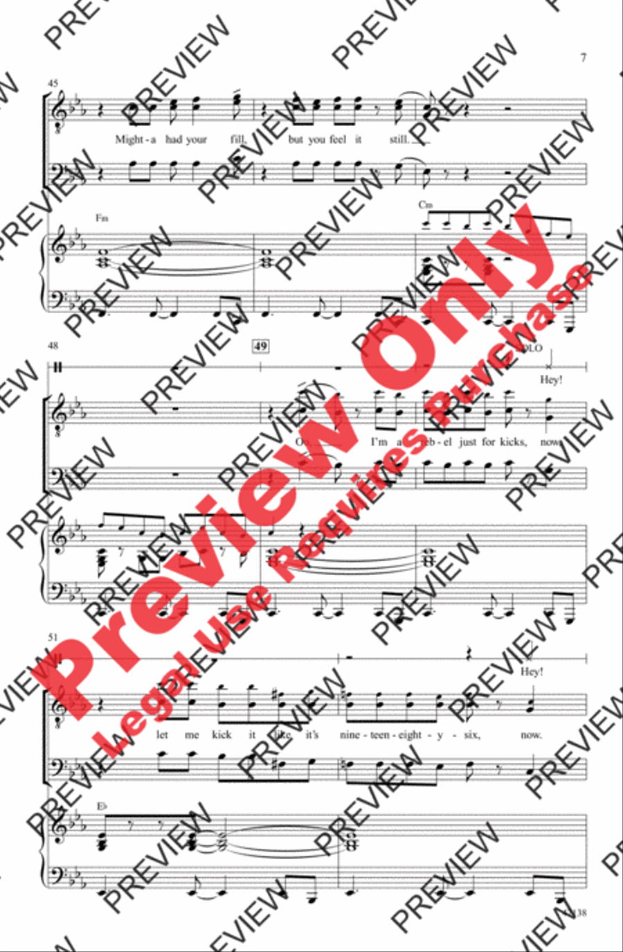 Feel It Still Men's Choir scores gallery preview page 7
