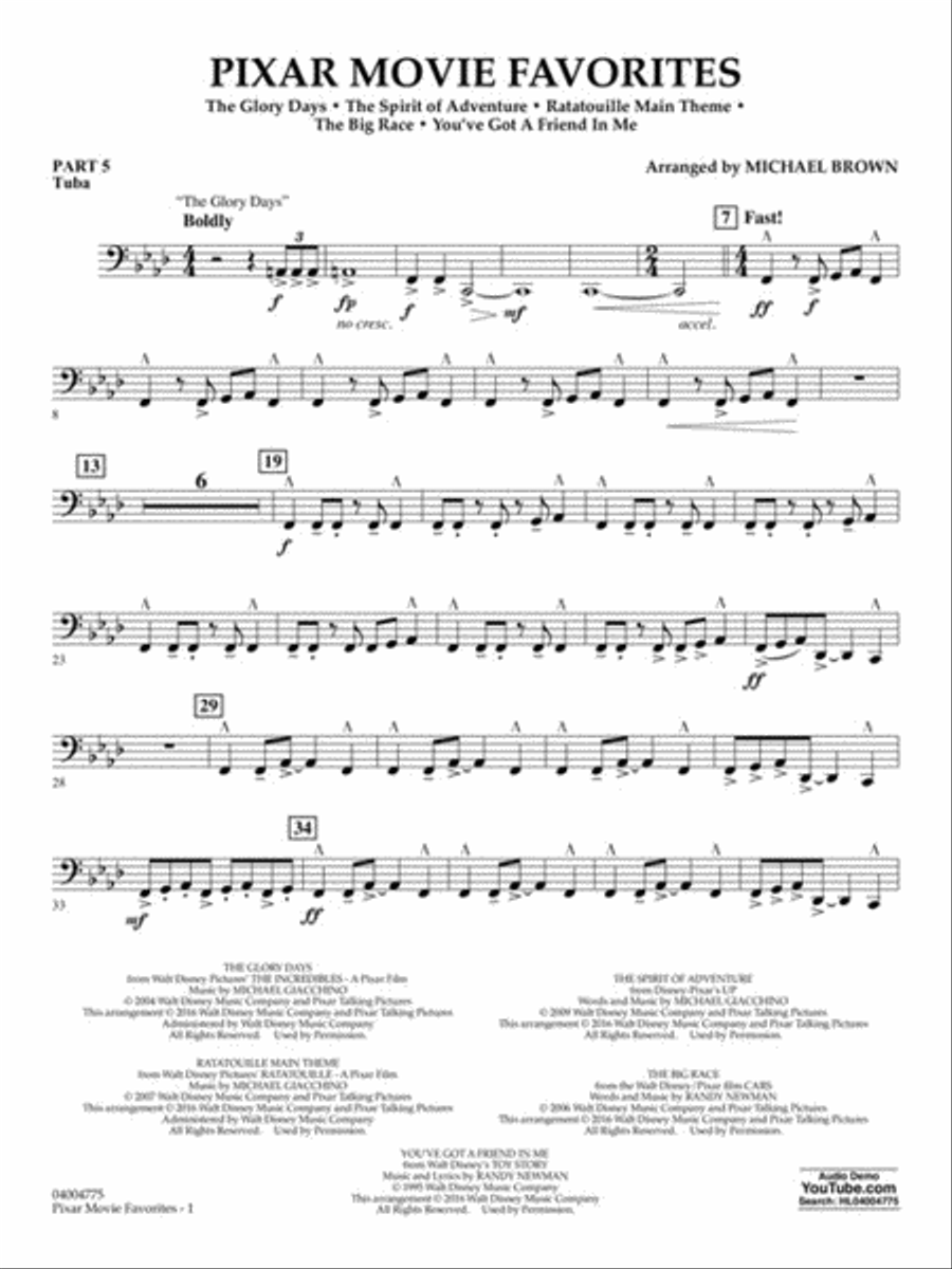 Pixar Movie Favorites Concert Band scores gallery preview page 10