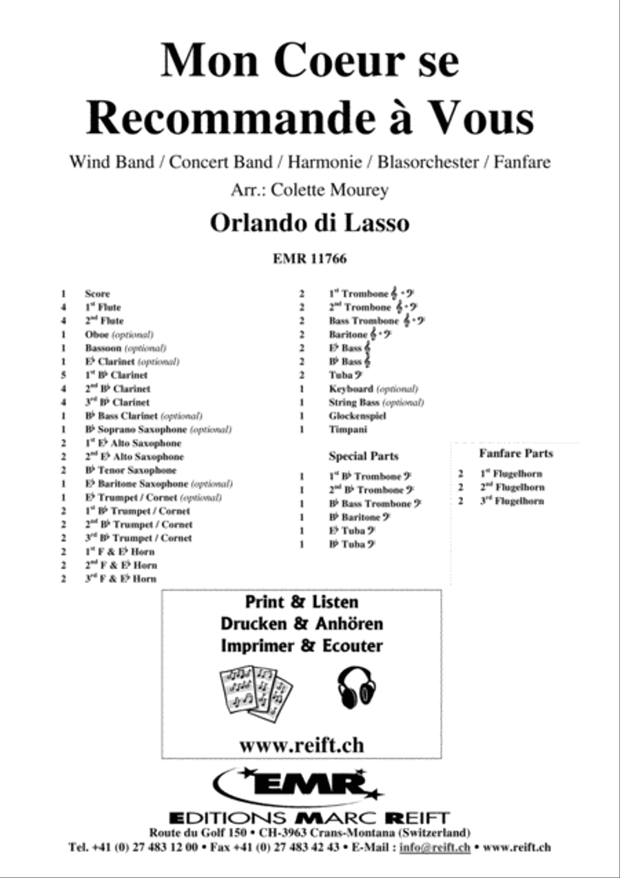 Mon Coeur se Recommande a Vous Concert Band scores gallery preview page 2