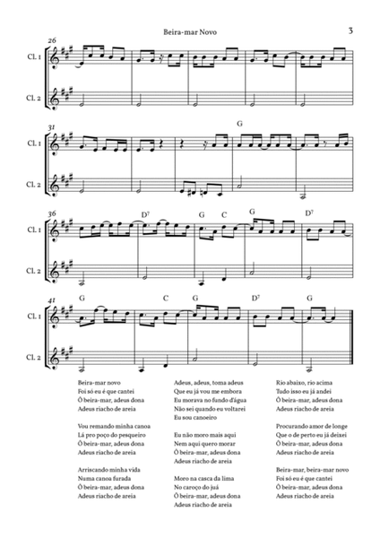 Beira-mar Novo [ for two clarinets with chords ] image number null