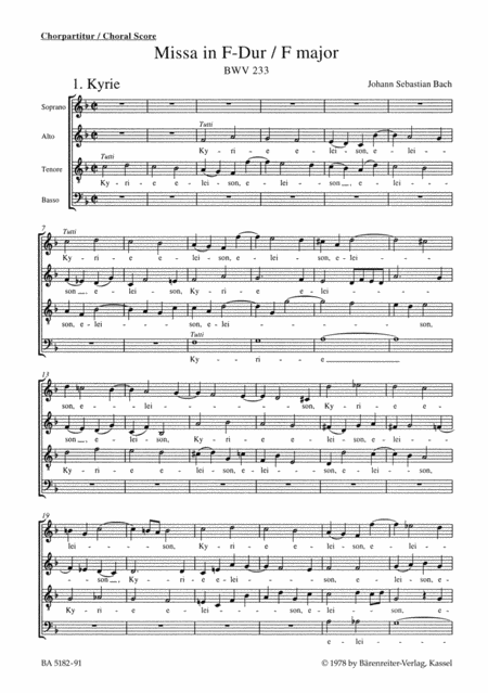 Mass in F major BWV 233 