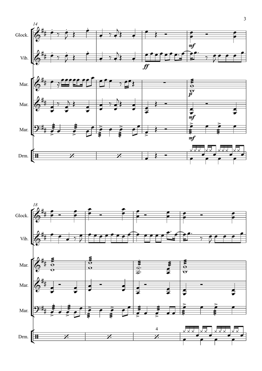 Tusa Percussion Ensemble scores gallery preview page 5