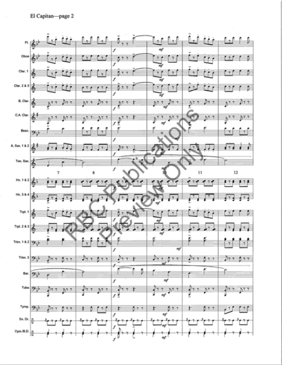 El Capitan Concert Band scores gallery preview page 5