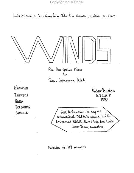 Winds: Five Descriptive Pieces for Tuba-Euphonium Octet