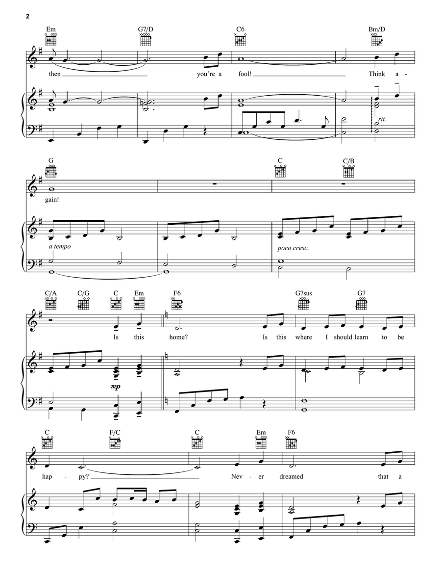 Home (from Beauty and the Beast: The Broadway Musical) Piano, Vocal, Guitar scores gallery preview page 2