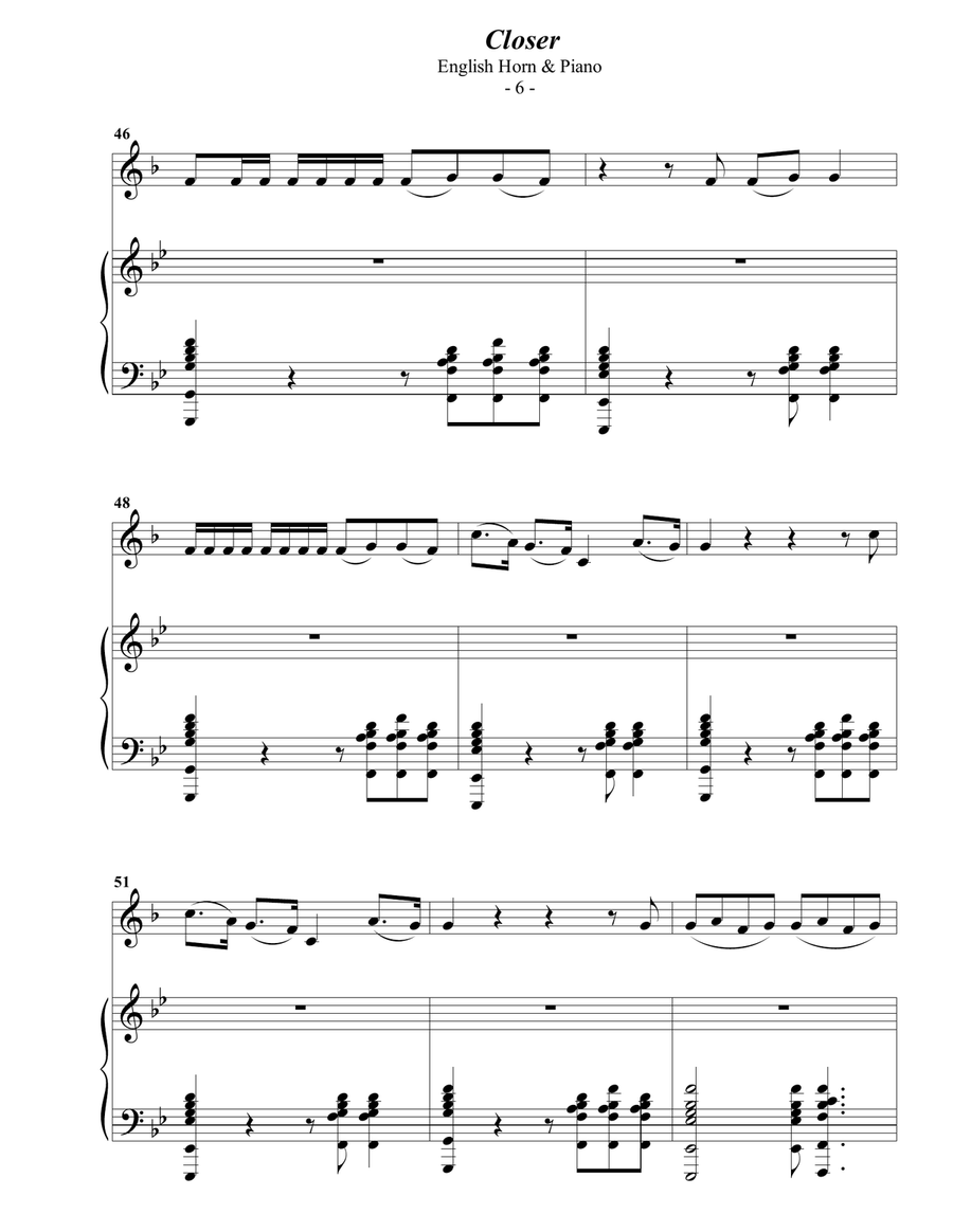 Closer English Horn scores gallery preview page 6