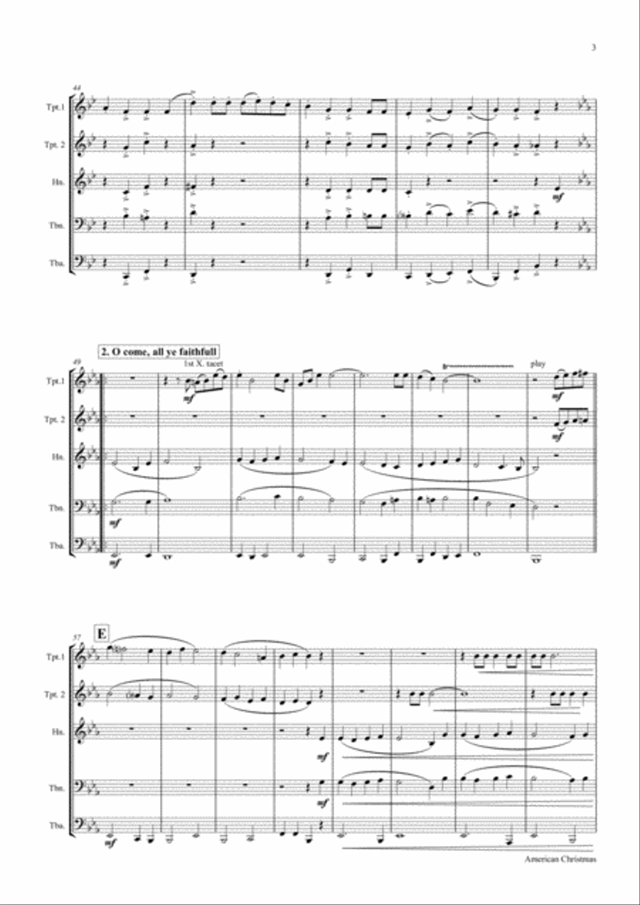 American Christmas - Mash up Rondo of best Christmas Songs - Brass Quintet Brass Quintet scores gallery preview page 4