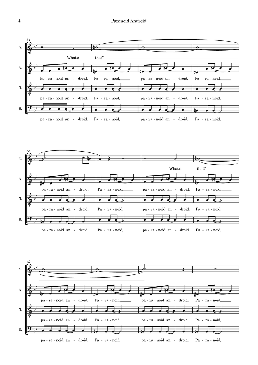 Paranoid Android (arr. Richard Salt) SSAATB scores gallery preview page 4