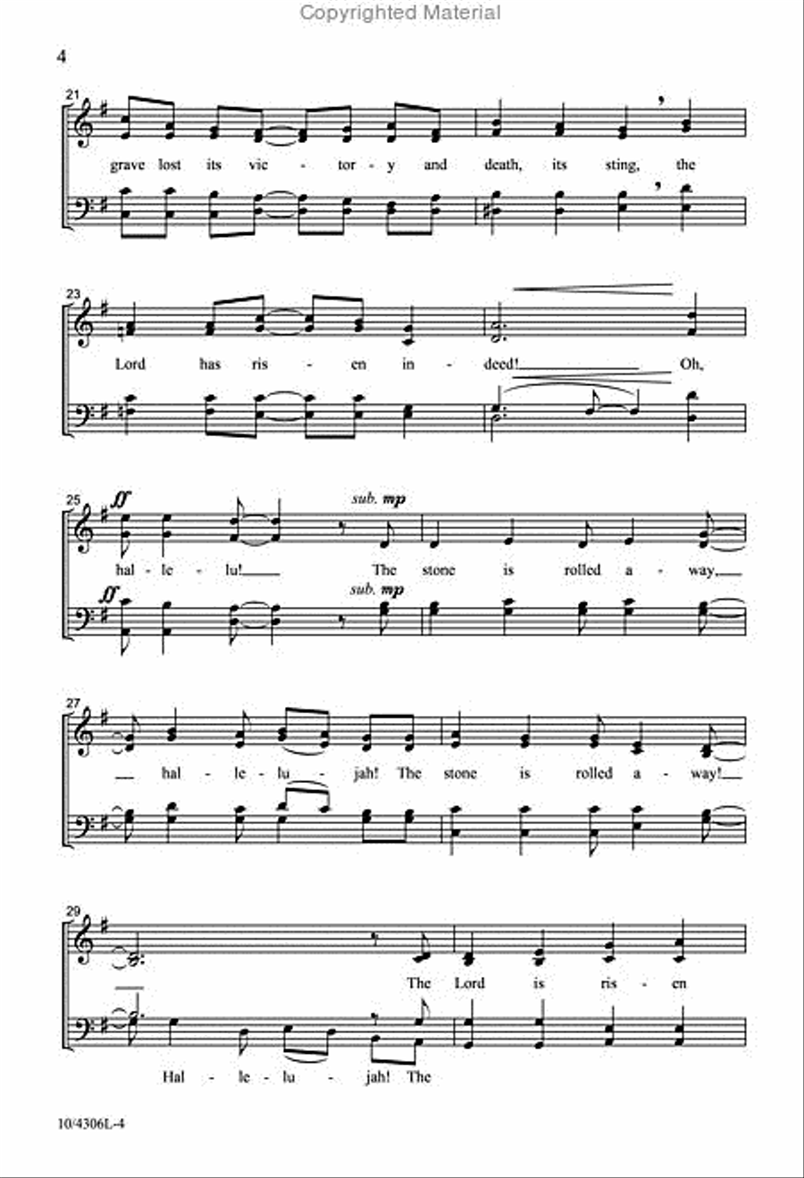 The Stone Is Rolled Away The Stone Is Rolled Away 4-Part scores gallery preview page 4