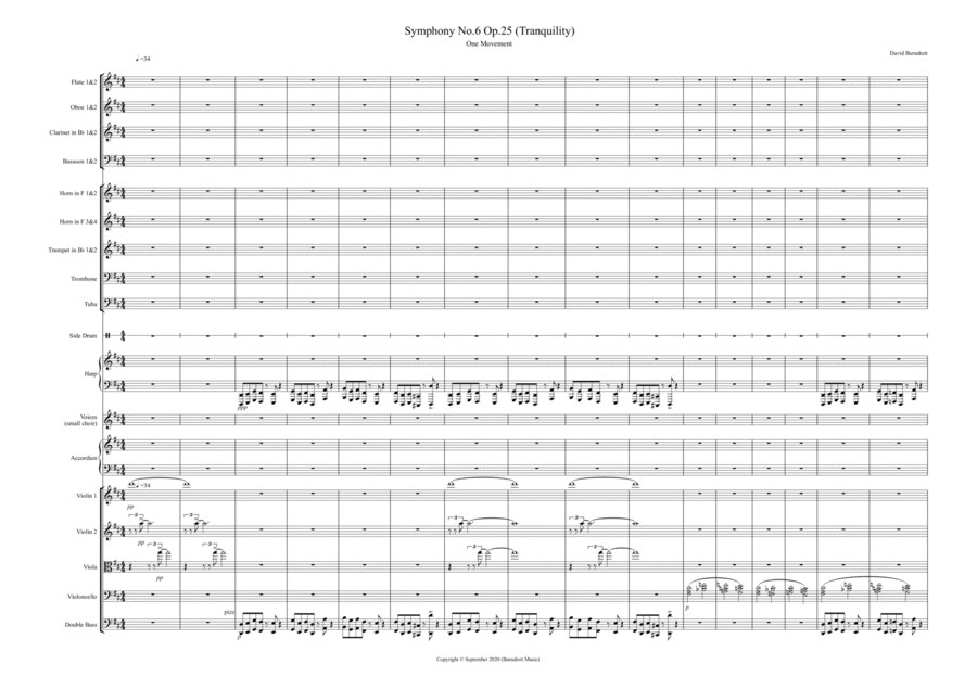 Symphony No.6 op.25 (Tranquility) Choir scores gallery preview page 1
