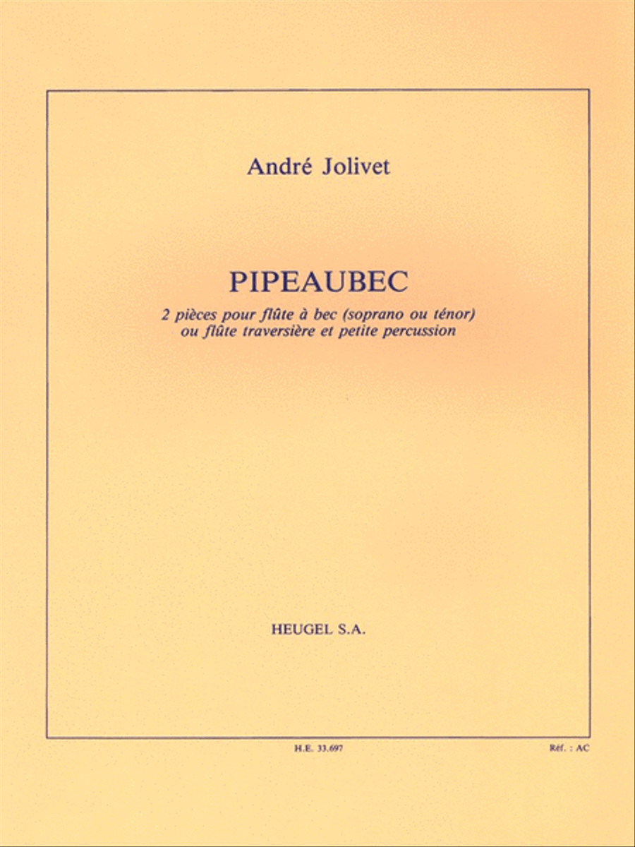 Pipeaubec (flute & Percussion) Recorder scores gallery preview page 1