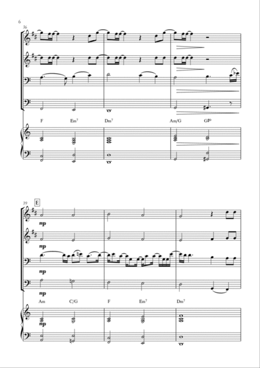 When We Were Young Brass Quartet scores gallery preview page 6