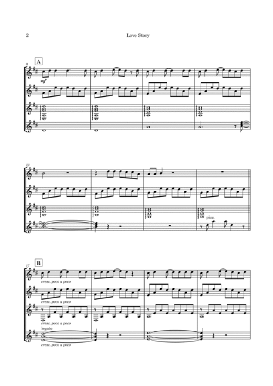 Love Story Guitar Ensemble scores gallery preview page 5