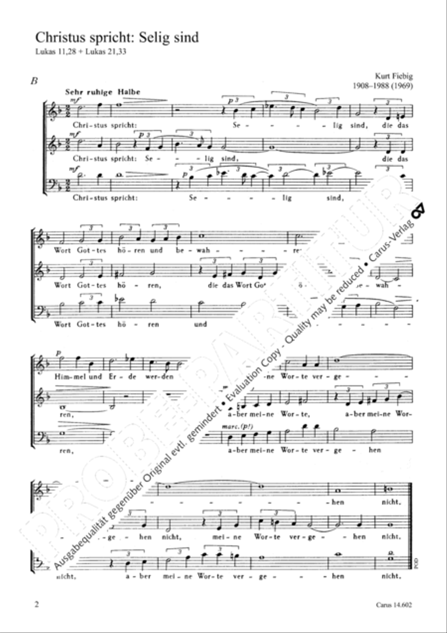 Fiebig: Ich will Gottes Wort; Christus spricht Score scores gallery preview page 3