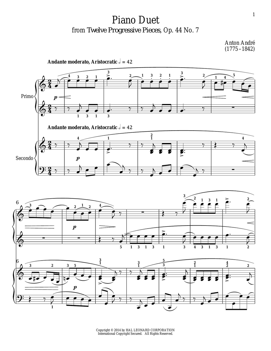 Piano Duet Piano Duet Piano Duet scores gallery preview page 1
