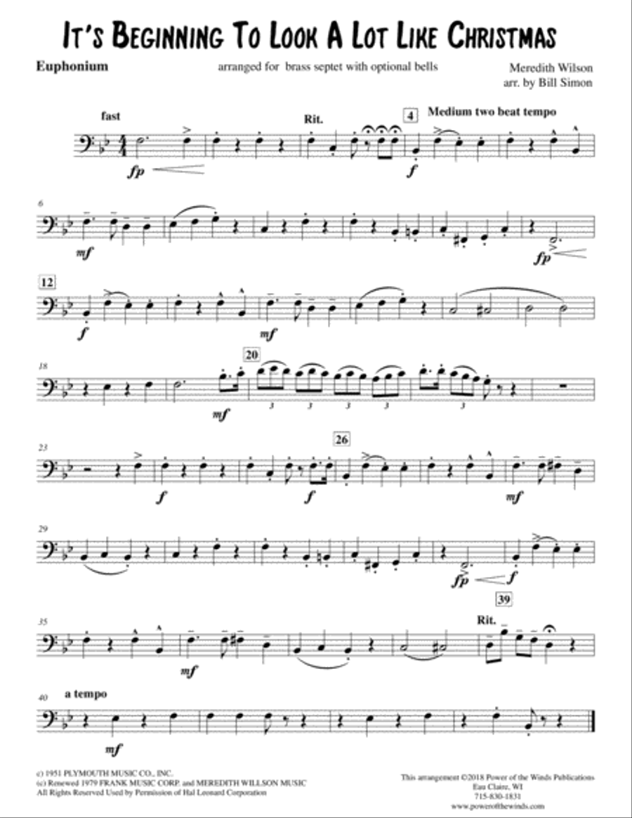 It's Beginning To Look Like Christmas Brass Ensemble scores gallery preview page 6