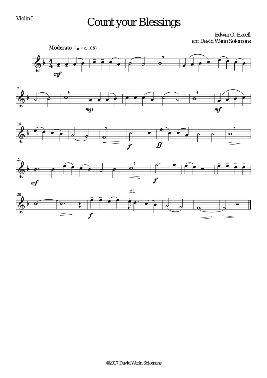 Count your blessings for string quartet String Quartet scores gallery preview page 3