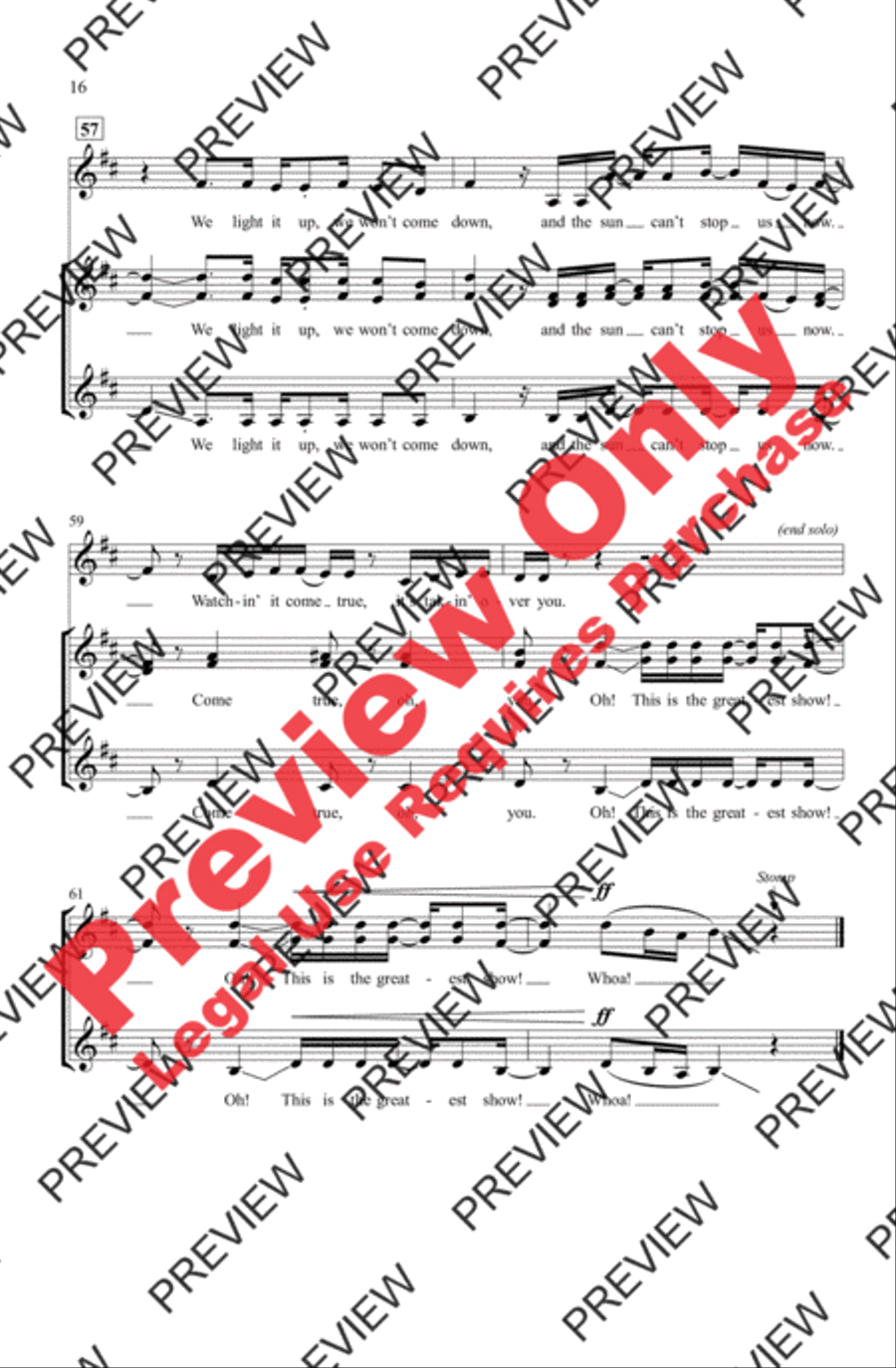 The Greatest Show A Cappella scores gallery preview page 16