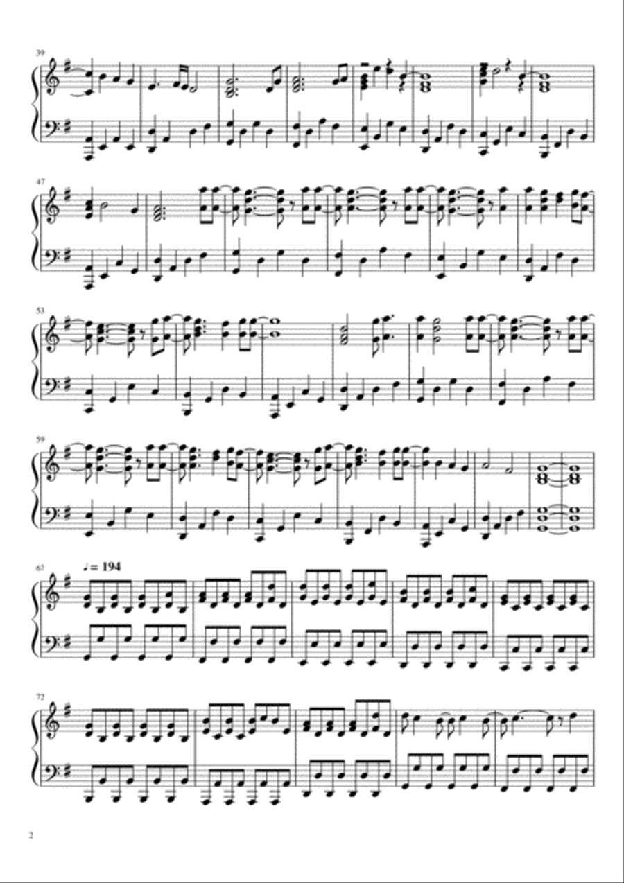 Welcome To The Black Parade Piano Solo scores gallery preview page 2