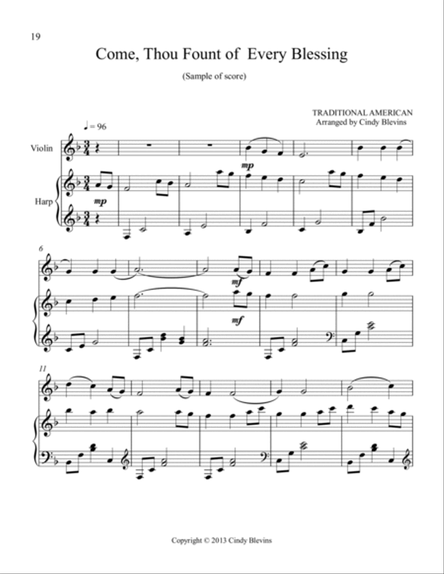 Harp and Violin (Play Hymns and Patriotic Songs) String Duet scores gallery preview page 3