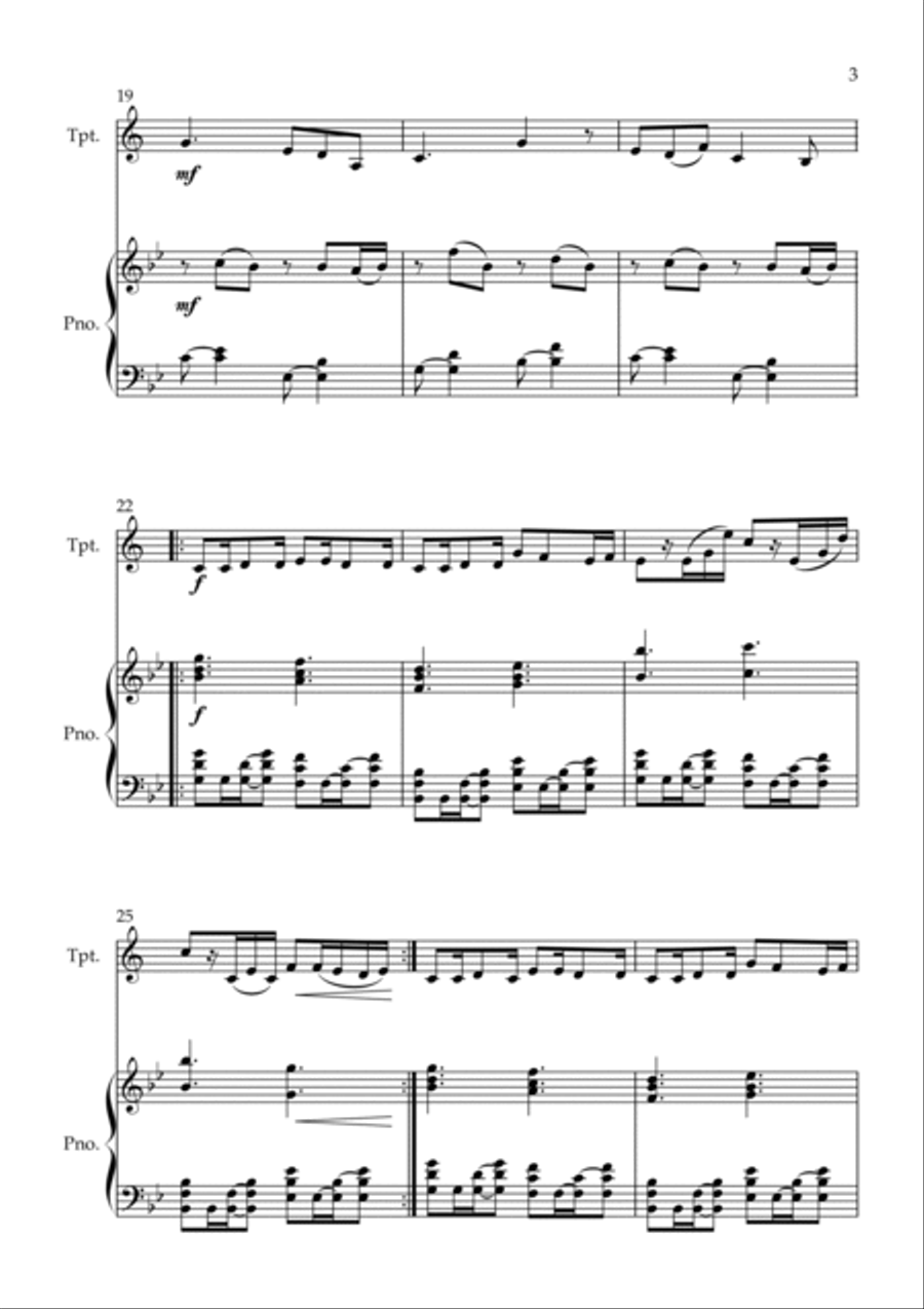 Your Hand In Mine B-Flat Trumpet scores gallery preview page 3