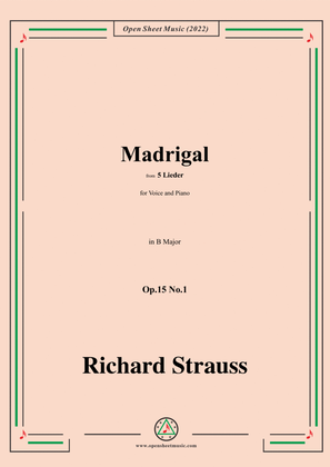 Richard Strauss-Madrigal,in B Major,Op.15 No.1