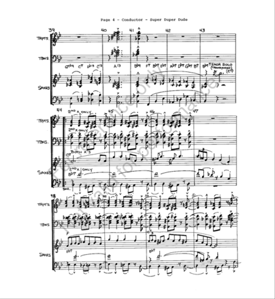 Super-Duper-Dude Super-Duper-Dude Jazz Ensemble scores gallery preview page 5
