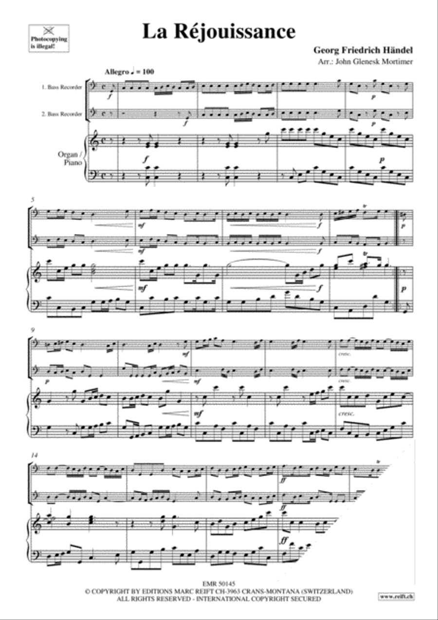 La Rejouissance Bass Recorder scores gallery preview page 3