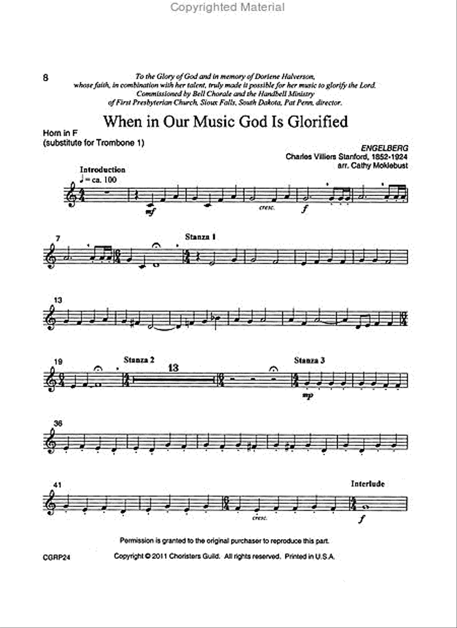When in Our Music God Is Glorified Inst Reproducible Instrumental Parts Trumpet scores gallery preview page 5