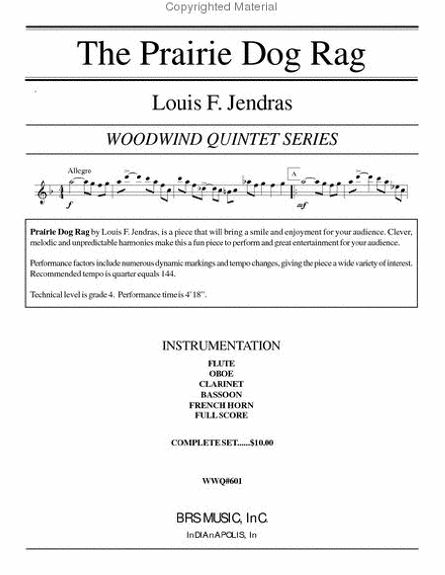 The Prarie Dog Rag Woodwind Quintet scores gallery preview page 2