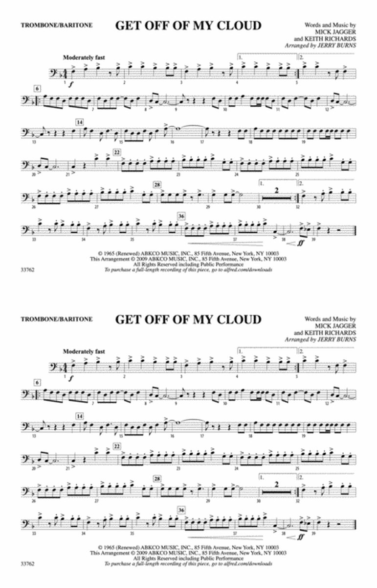 Get Off of My Cloud: 1st Trombone