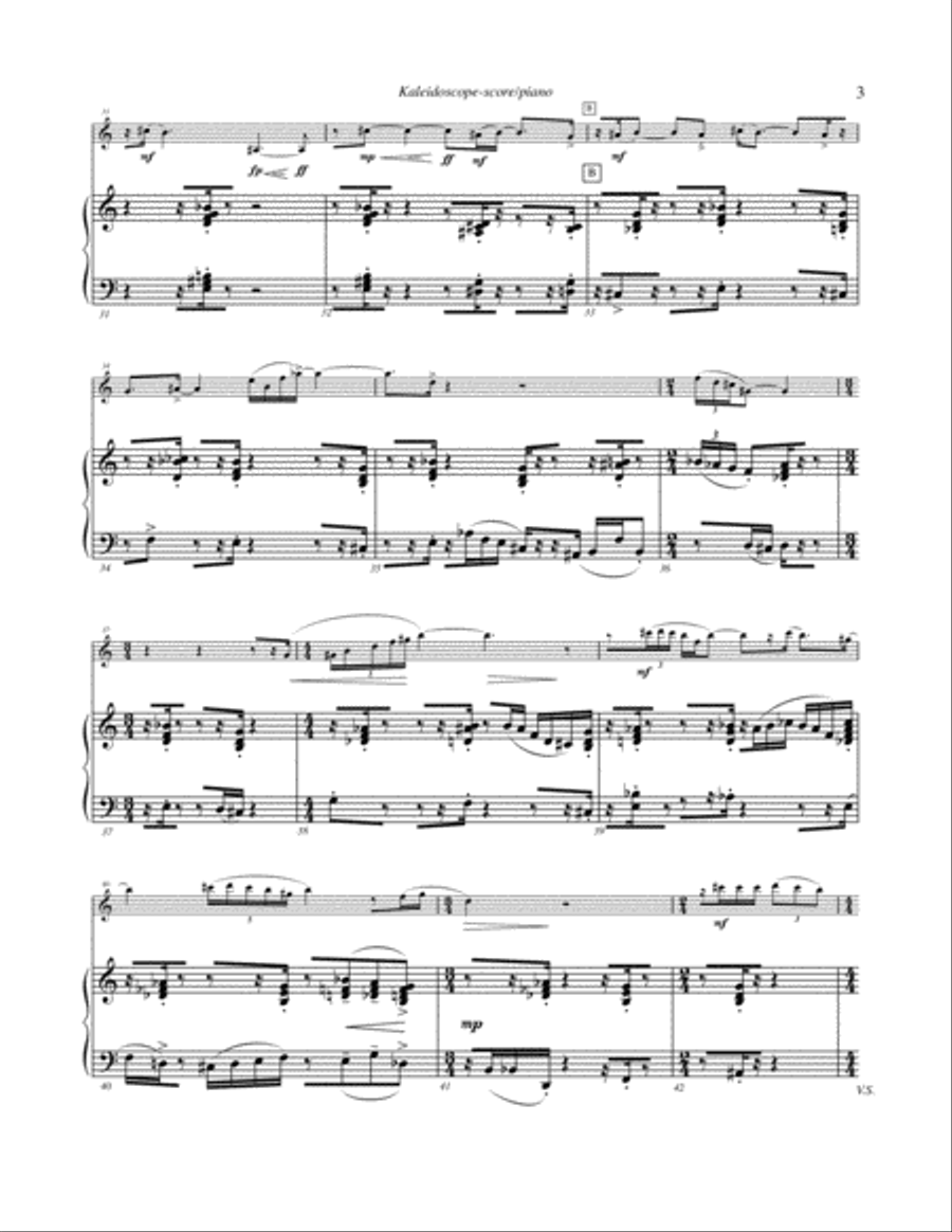 Kaleidoscope (2007) for alto saxophone and piano Alto Saxophone scores gallery preview page 5