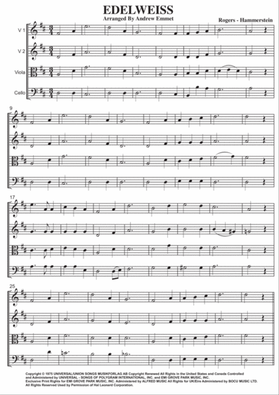 Edelweiss Edelweiss String Quartet scores gallery preview page 3