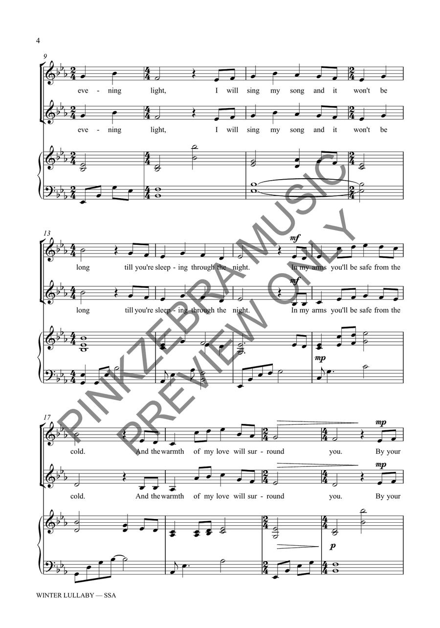 Winter Lullaby (SSA) SSA scores gallery preview page 5