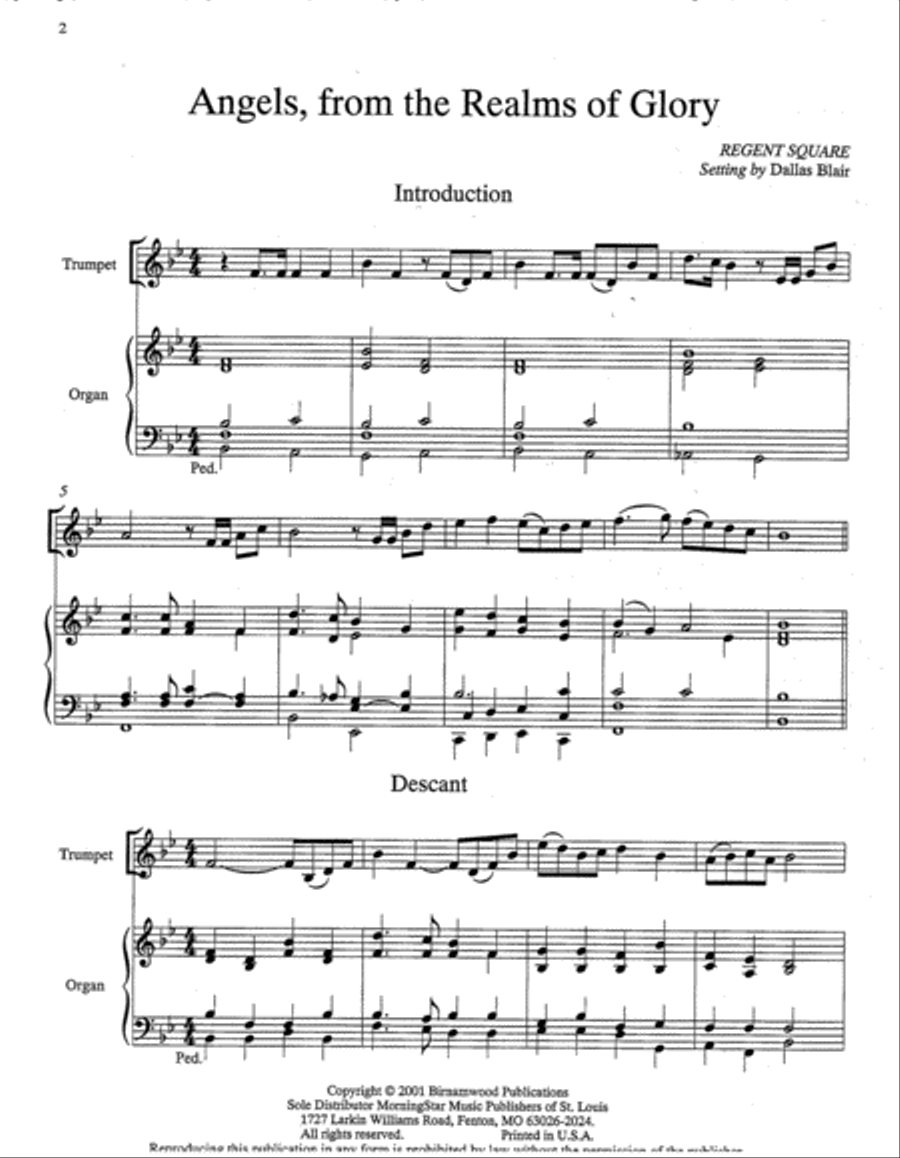 Hymn Introductions and Descants for Trumpet and Organ, Set 3 Trumpet scores gallery preview page 2