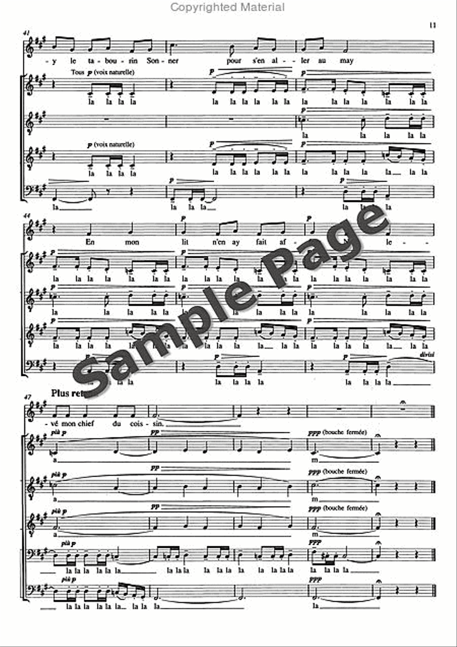 3 Songs of Charles d'Orleáns 4-Part scores gallery preview page 12