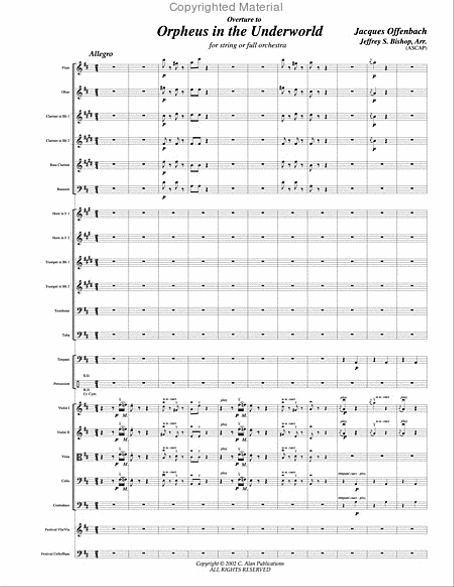 Overture from 'Orpheus in the Underworld' (score & parts)