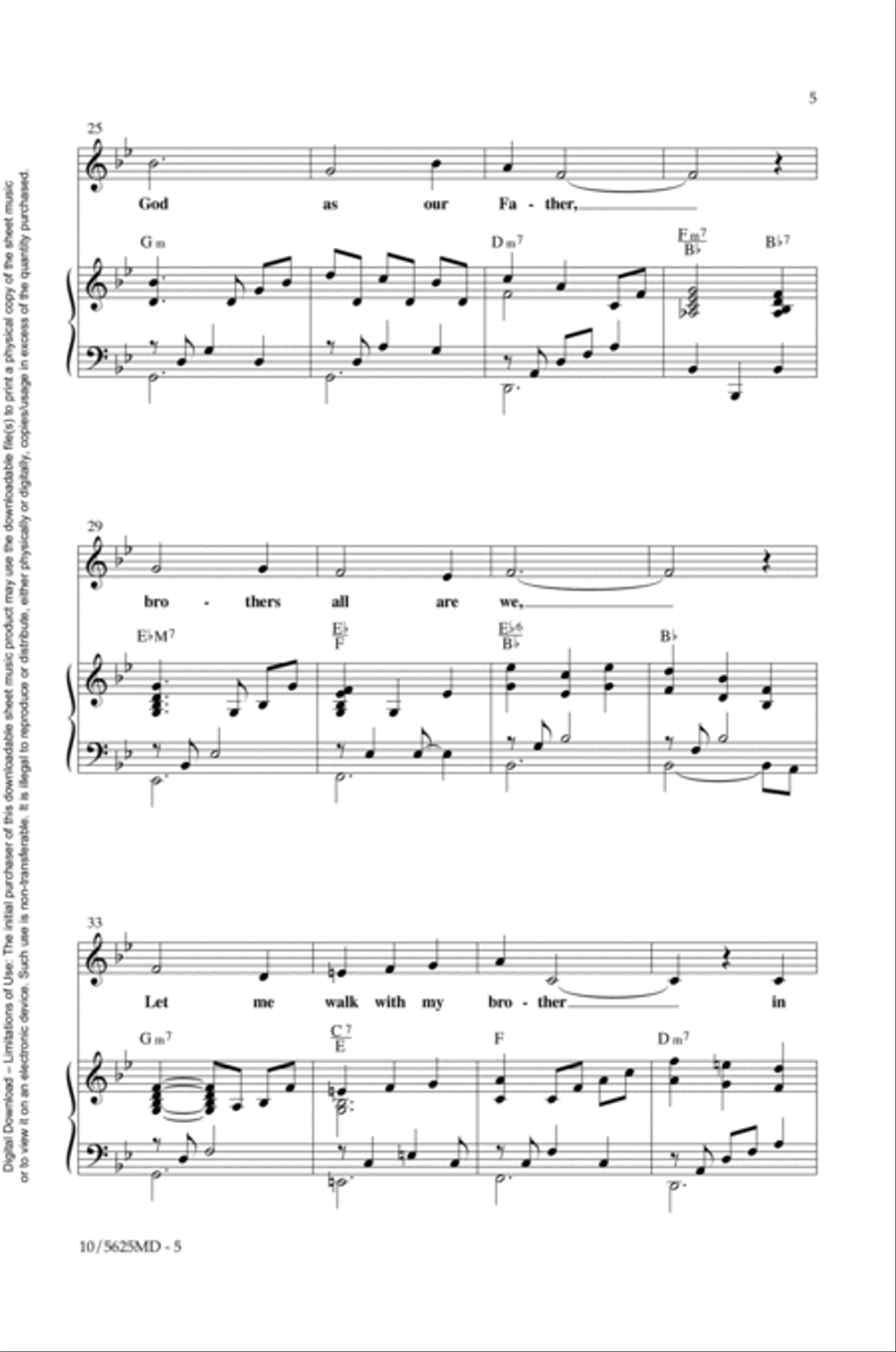 Let There Be Peace on Earth 4-Part scores gallery preview page 5