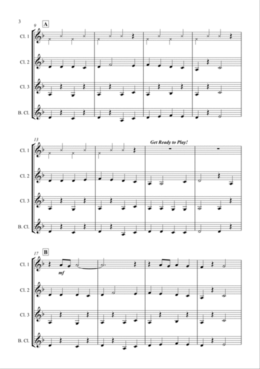 Groovin' - for Young Clarinet Quartet Clarinet Quartet scores gallery preview page 6