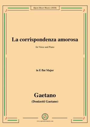 Donizetti-La corrispondenza amorosa,in E flat Major,for Voice and Piano