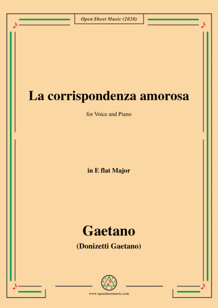 Donizetti-La corrispondenza amorosa,in E flat Major,for Voice and Piano